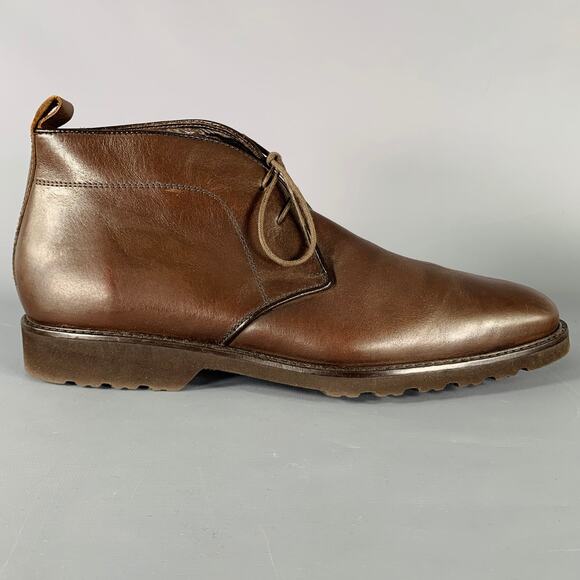 BRUNO MAGLI Size 10 Brown Leather Lace-Up Ankle Boots main image 4